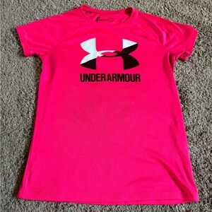 Girls (kids) large Under Armour neon pink shirt